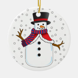 Ornamento De Cerâmica Snowman de Natal