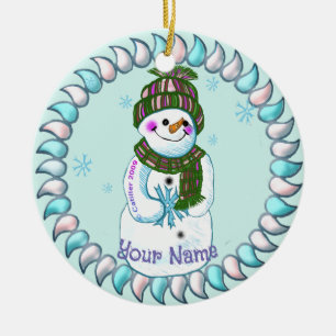 Ornamento De Cerâmica Snowman Granny Ornaments