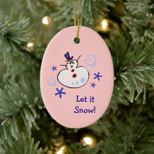 Ornamento De Cerâmica Snowman Kids Holiday