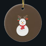 Ornamento De Cerâmica Snowman Ornament<br><div class="desc">Snowman Ornament</div>