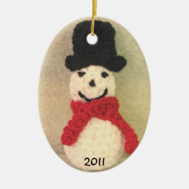 Ornamento De Cerâmica Snowman Ornament