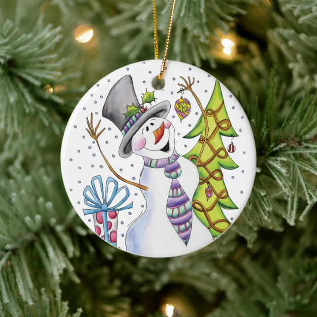 Ornamento De Cerâmica Snowman Ornament (Árvore)