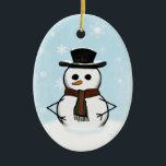 Ornamento De Cerâmica Snowman Ornament<br><div class="desc">Ornamento festivo de natação.</div>