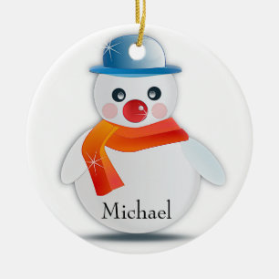 Ornamento De Cerâmica Snowman Ornament