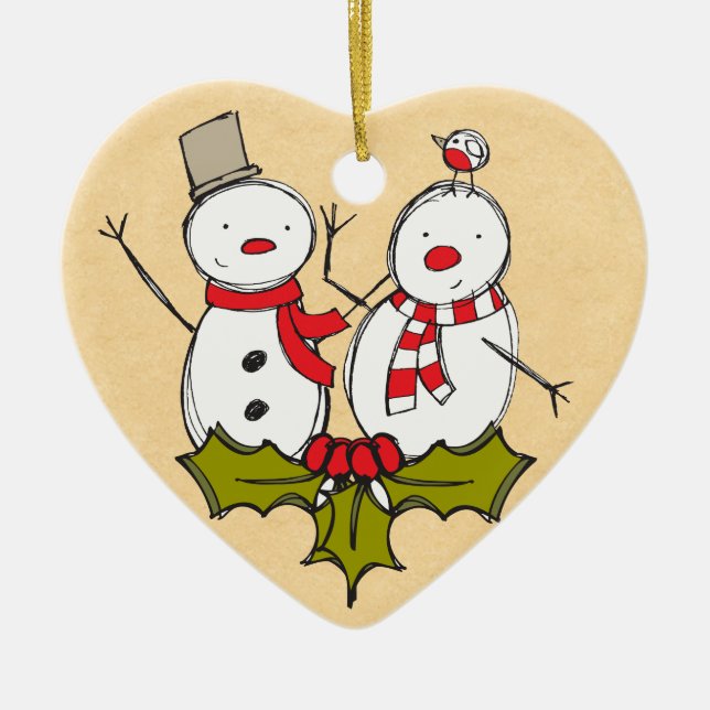 Ornamento De Cerâmica Snowman Ornament (Frente)