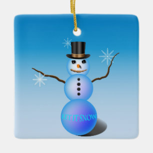 Ornamento De Cerâmica Snowman Ornament