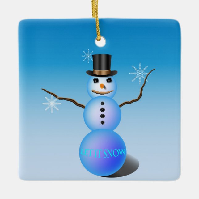 Ornamento De Cerâmica Snowman Ornament (Frente)