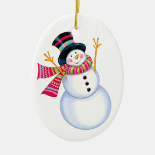 Ornamento De Cerâmica Snowman Ornament - SRF