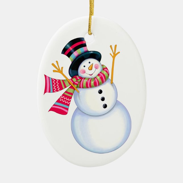 Ornamento De Cerâmica Snowman Ornament - SRF (Frente)