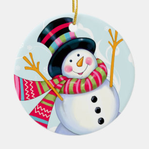 Ornamento De Cerâmica Snowman Ornament - SRF
