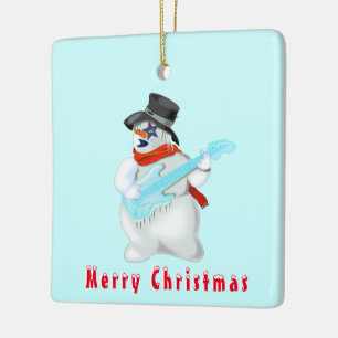 Ornamento De Cerâmica Snowmans Rock Feliz Festa de Natal Desenho Diverti