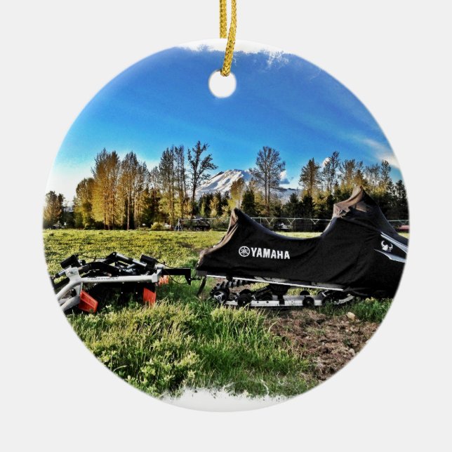 Ornamento De Cerâmica snowmobile (Frente)