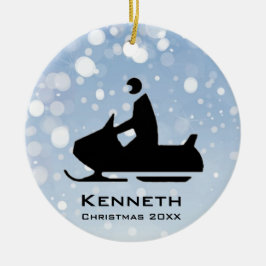 Ornamento De Cerâmica Snowmobile Ornament