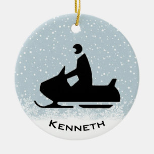 Ornamento De Cerâmica Snowmobile Ornament