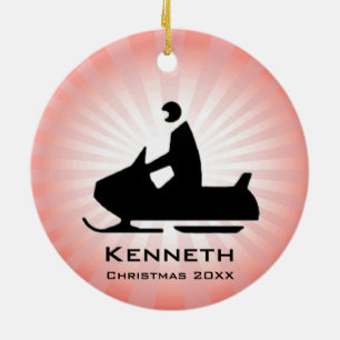 Ornamento De Cerâmica Snowmobile Ornament