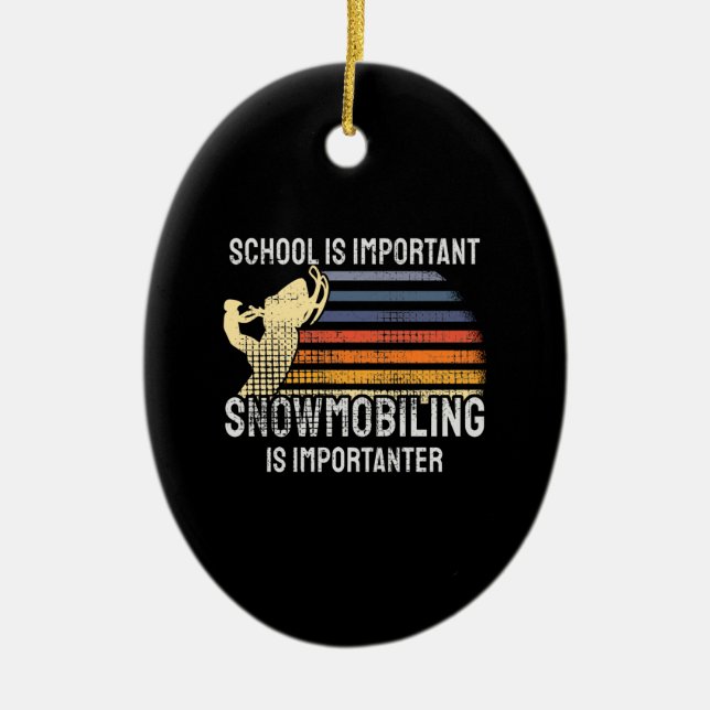 Ornamento De Cerâmica Snowmobiling Snowmobile (Frente)