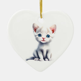 Ornamento De Cerâmica Snowshoe Kitten Personalizado