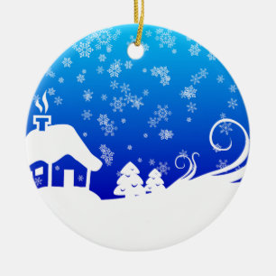 Ornamento De Cerâmica Snowy Day