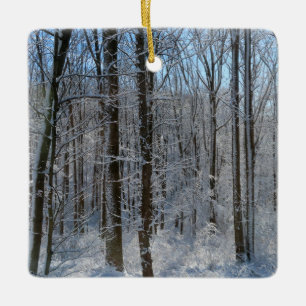 Ornamento De Cerâmica Snowy Poplar Forest I