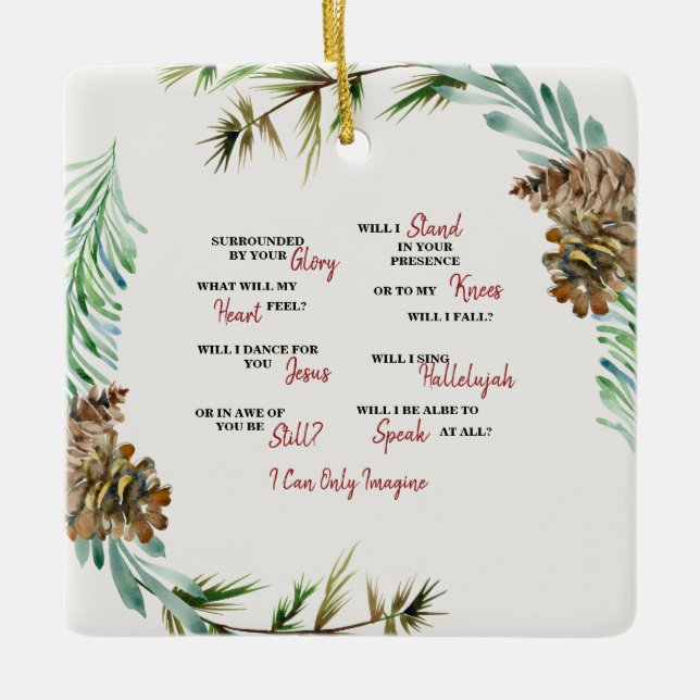 Ornamento De Cerâmica Só consigo imaginar o costume, mas Deus do Natal (Frente)