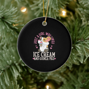 Ornamento De Cerâmica Só Uma Garota Que Adora Porcos De Sorvete E Guin