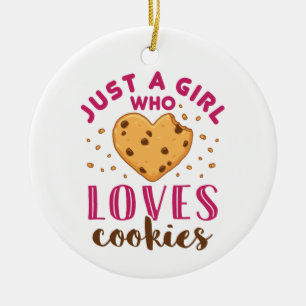 Ornamento De Cerâmica Só uma garota que ama o Cookies Cookie Lover