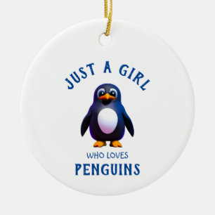 Ornamento De Cerâmica Só uma garota que ama Pinguins