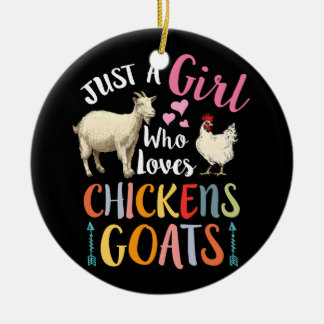 Ornamento De Cerâmica Só Uma Menina Que Ama Galinha Gosta De Um Agricult