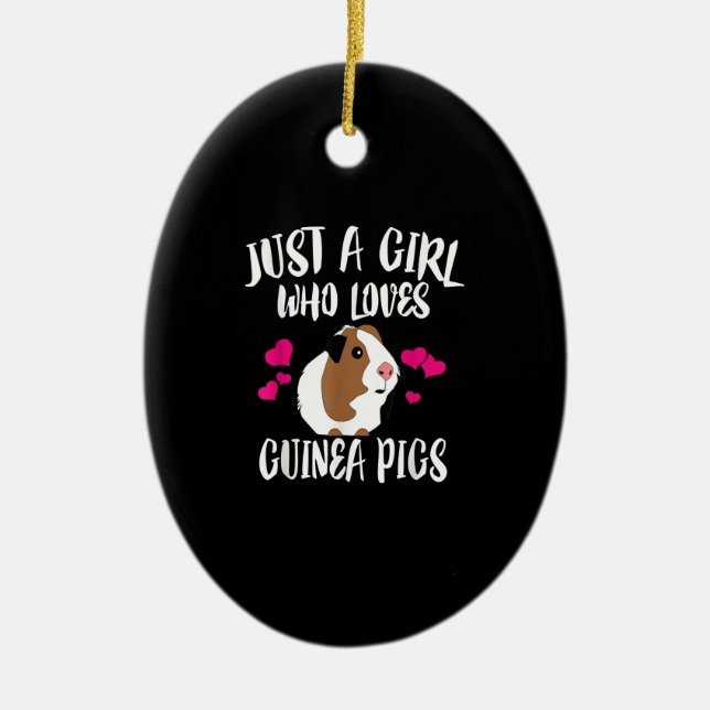 Ornamento De Cerâmica Só Uma Menina Que Ama Guiné Pigs Guiné Pig Gift (Frente)