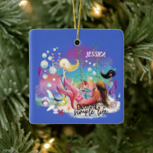 Sob O Mar De Turquesa Roxa Do Oceano Sereia