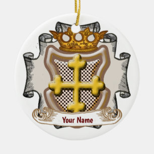 Ornamento De Cerâmica Sobrenome Dios Cross
