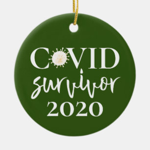 Ornamento De Cerâmica Sobrevivência de Covid Coronavirus 2020