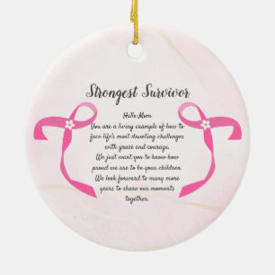 Ornamento De Cerâmica Sobrevivência do Câncer da Mama Três Canetas De Co
