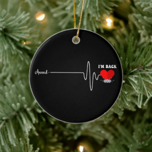 Ornamento De Cerâmica Sobrevivente de Ataque Cardíaco de Cirurgia de Ign