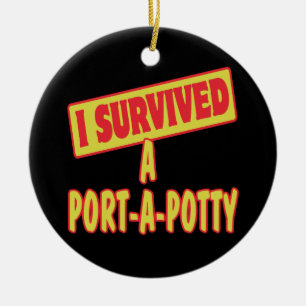 ORNAMENTO DE CERÂMICA SOBREVIVI DE UMA PORTA-A-POTTY