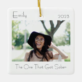Ornamento De Cerâmica Sobriety Elegant Modern Minimale Foto Sober Gift