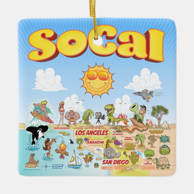 Ornamento De Cerâmica SoCal Cute (Frente)