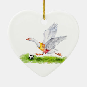 Ornamento De Cerâmica Soccer Goose