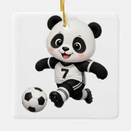 Ornamento De Cerâmica Soccer Panda Ornament