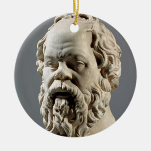 Ornamento De Cerâmica Socrates, cabeça de mármore, cópia de um bronze