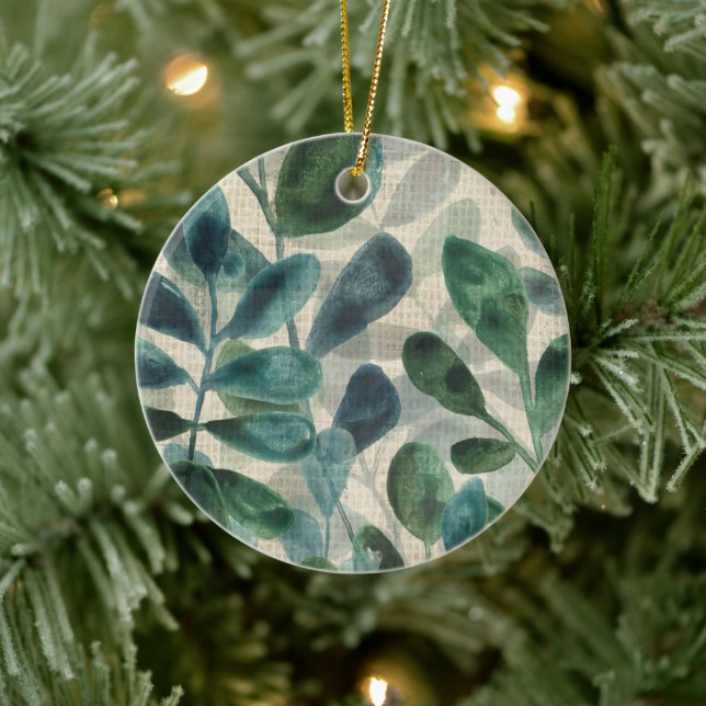 Ornamento De Cerâmica Sofisticação Verdant - Folhas Tropicais (Árvore)
