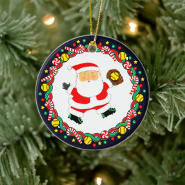 Ornamento De Cerâmica Softball Holiday Gift