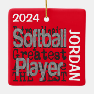 Ornamento De Cerâmica Softball Player Extraordinaire CUSTOM