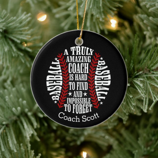 Ornamento De Cerâmica Softball, um treinador verdadeiramente incrível, é (Árvore)