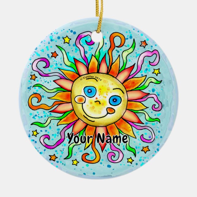 Ornamento De Cerâmica Sol Bobo  (Frente)