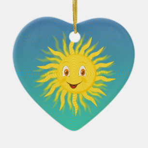 Ornamento De Cerâmica Sol com Linhas Circulares