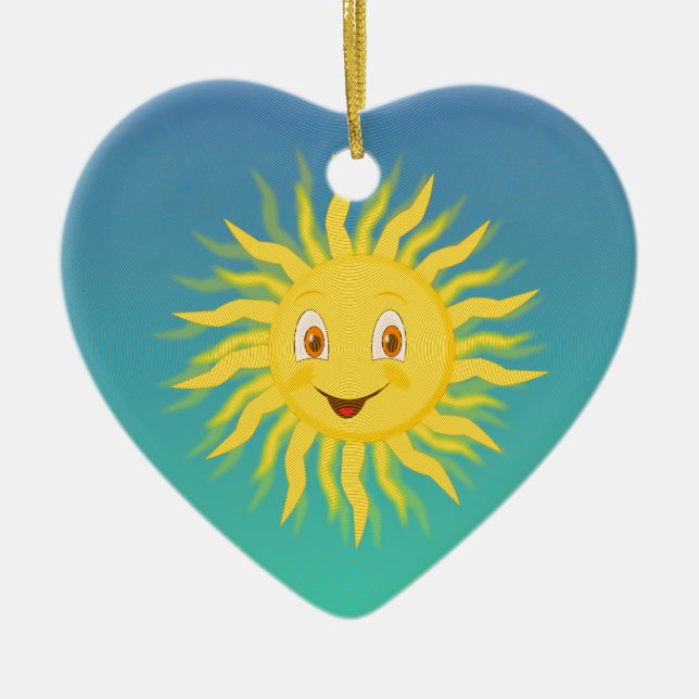 Ornamento De Cerâmica Sol com Linhas Circulares (Frente)