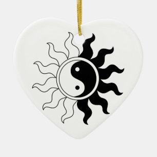 Ornamento De Cerâmica Sol de Yin yang