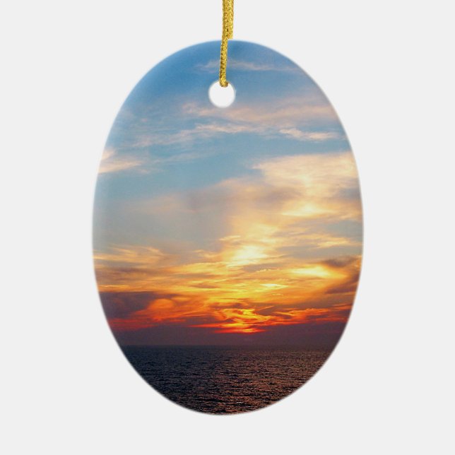 Ornamento De Cerâmica Sol No Mar (Frente)