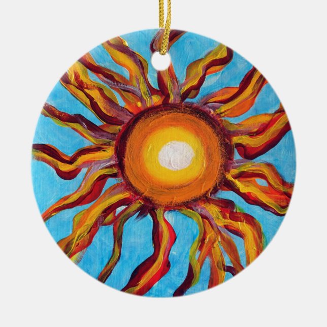 Ornamento De Cerâmica Sol selvagem (Frente)